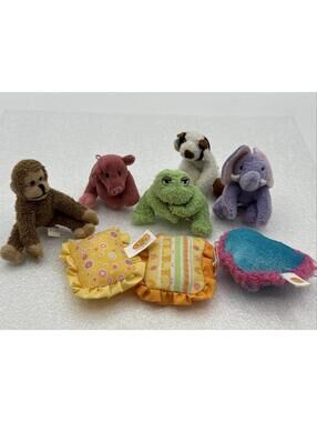 Lot Of 5 Only Hearts Club Pets & 3 Pillows Frog, Monkey, Pig, Cow, Elephant 2006